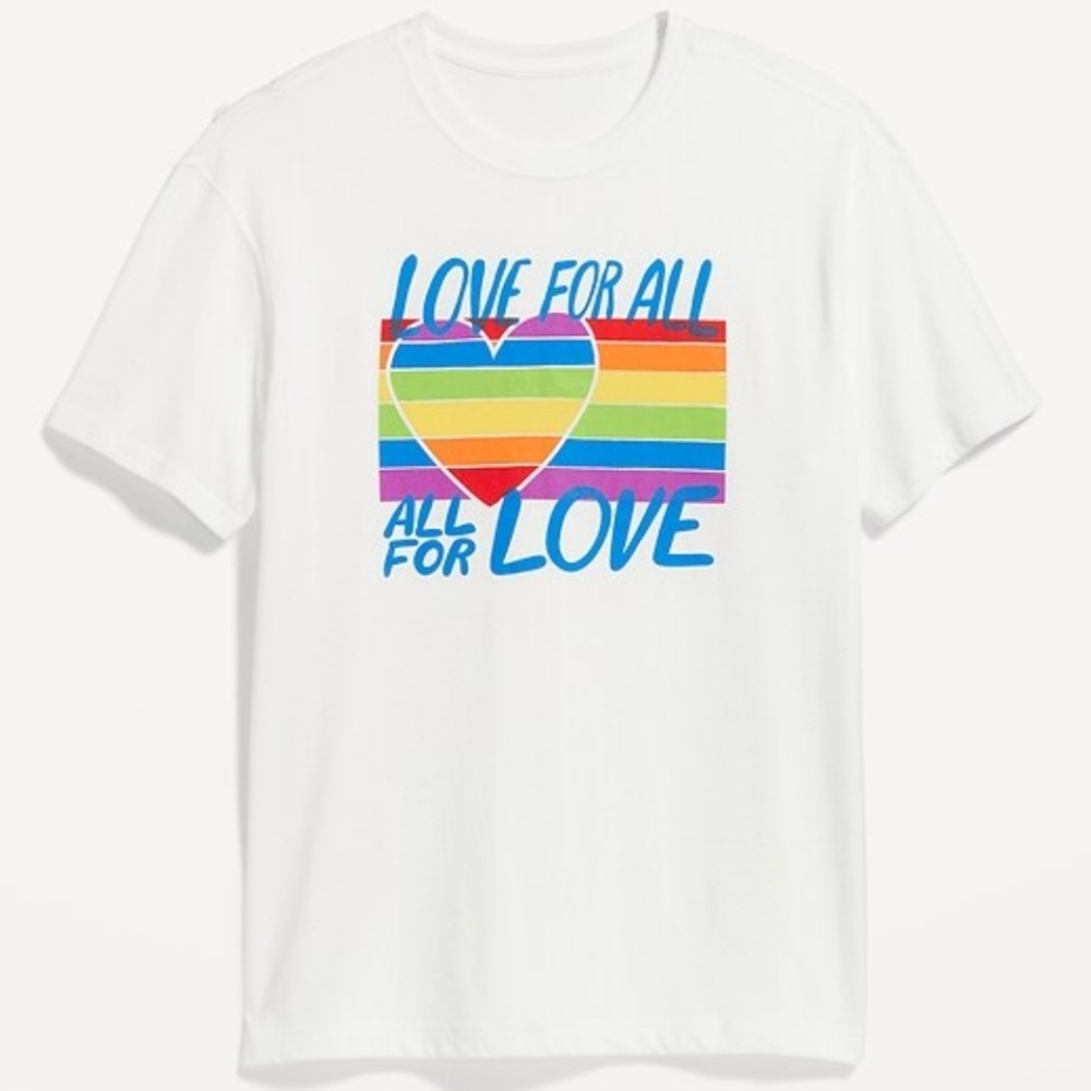 Old Navy Pride Unisex T-Shirt 'LOVE FOR ALL, ALL FOR LOVE"